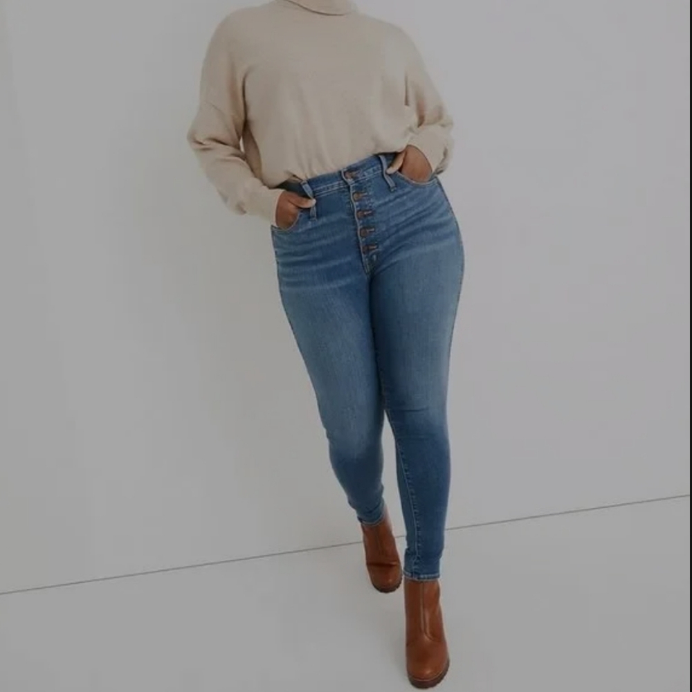 Madewell Roadtripper Button Fly Raw Hem Skinny Jeans Size 31